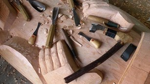 Carving tools project funded by Historic Preservation Fund Grant to the Quinault Indian Nation 