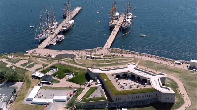 Aerial view of Fort Trumbull, CT.