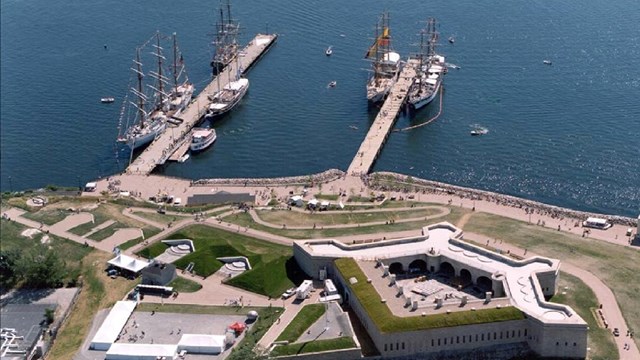 Aerial view of Fort Trumbull, CT.