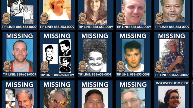 Cold cases include missing persons and unsolved incidents. NPS image.