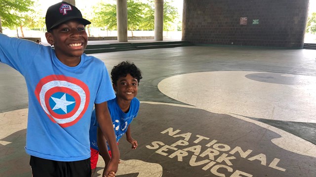 children skating at Anacostia Park