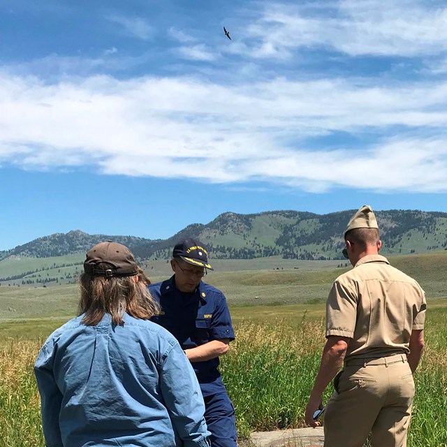 PHS Officers inspect septic tank in Yellowstone National Park