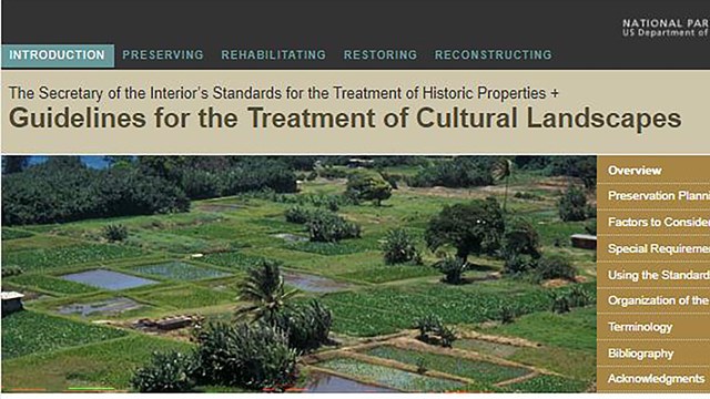 photo of cultural landscape guidelines web page