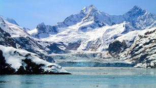 Bright blue glacier