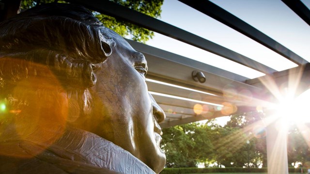 Close-up image of statue at George Mason Memorial