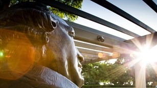 Close-up image of statue at George Mason Memorial