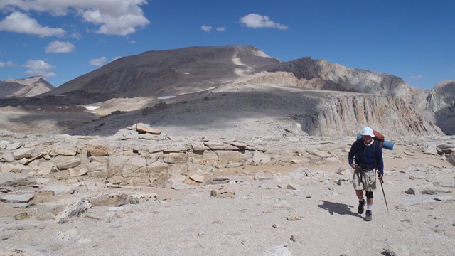 Hiker above timberline in Sequoia and Kings Canyon National Parks