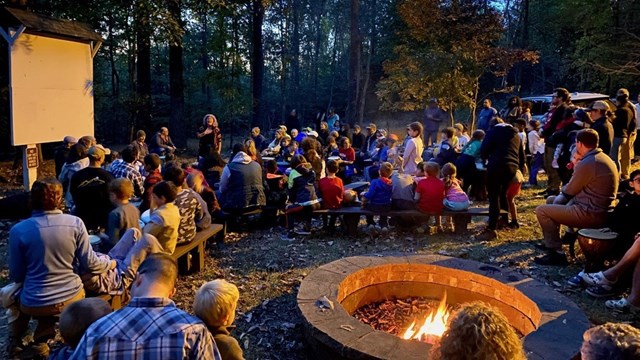 campfire program in the Greenbelt Park campground