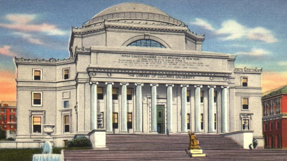 Large Greco-Roman style building with dome roof. Columbia Digital Library Collections