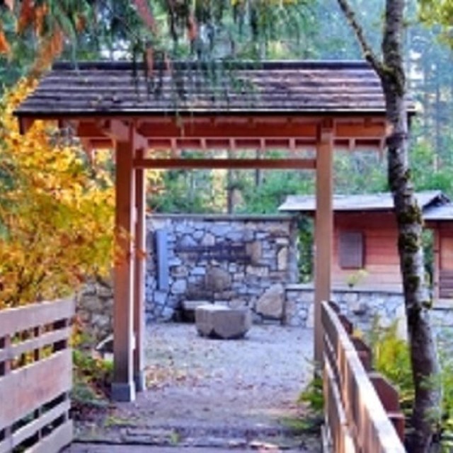 Photograph by Joe Mabel, Flickr- gate to the Bainbridge Island, Japanese American Exclusion Memorial