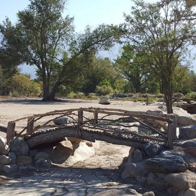 Wooden bridge at Manzanar. NPS photo. 