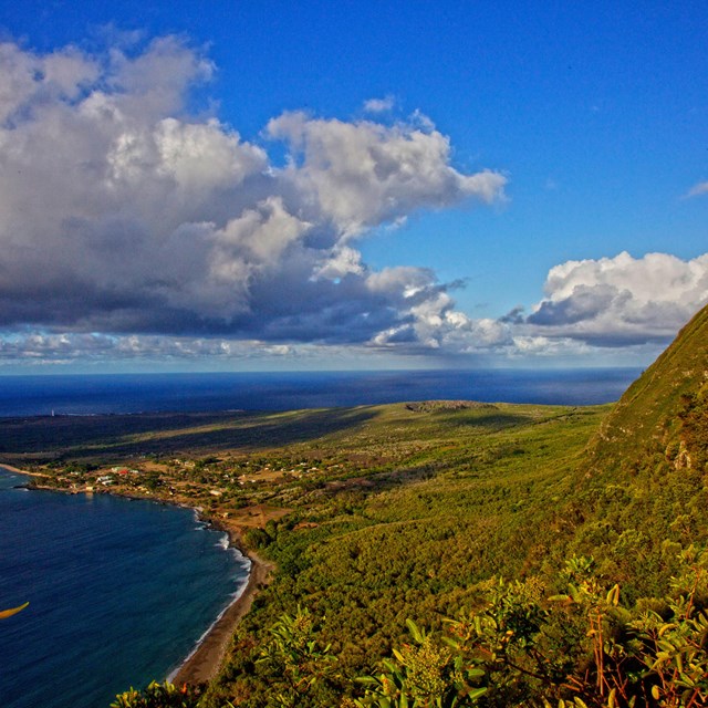 Kalaupapa National Historical Park viewed from the trail, NPS photo. 
