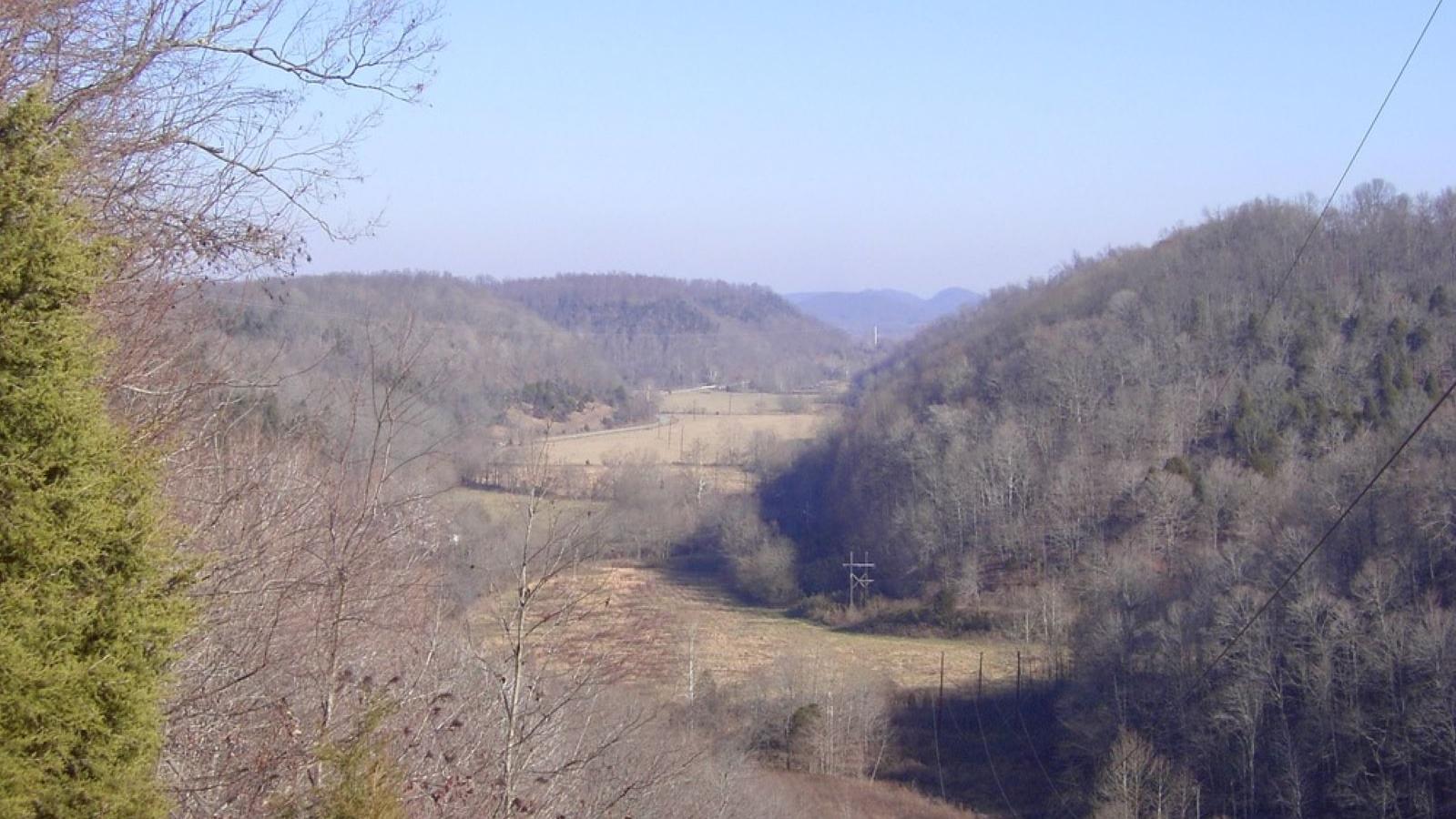 grassy field, overlook