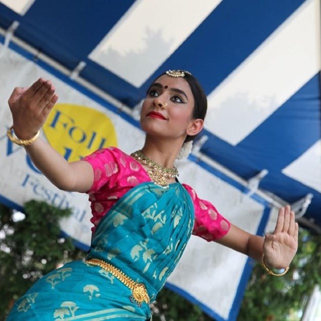 Indian American dancer on stage