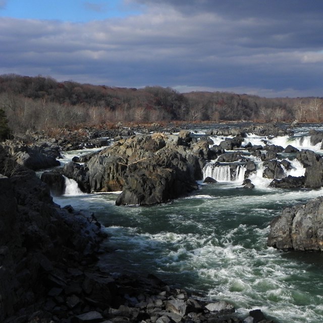 a large number of whitewater rapids on a river