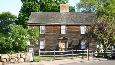 The John Adams Birthplace in Spring.