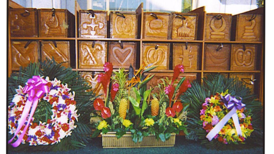 Crypts of Coffins adorned with wreaths