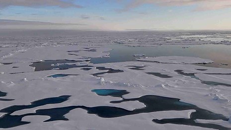Beaufort Sea with broken up sea ice.