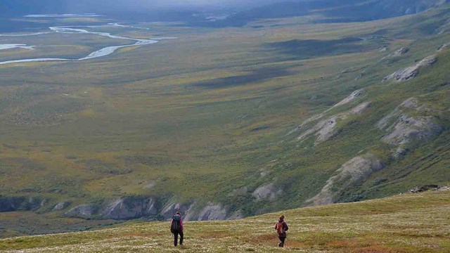 Two people enjoying the wilderness