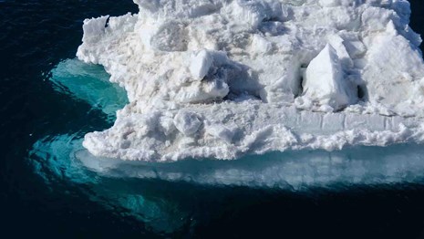 Beaufort Sea with broken up sea ice.