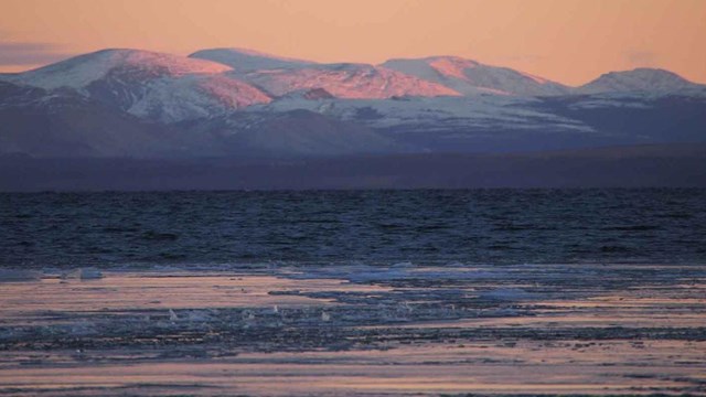 The winter twilight of the coast of Cape Krusenstern