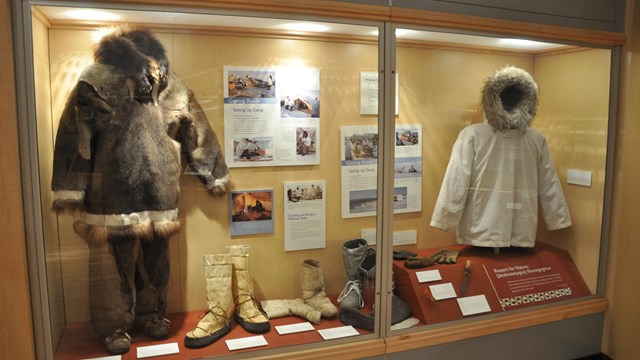 a clothing exhibit at the Iñupiat Heritage Center in Barrow, Alaska
