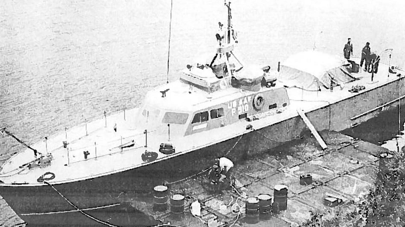 Large boat at dock