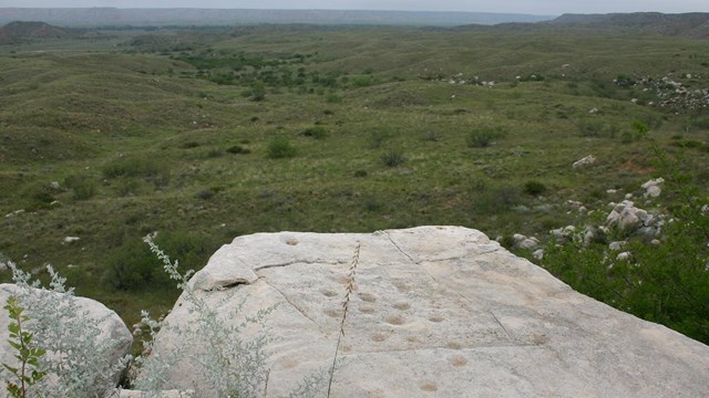 Petroglyphs can be found throughout Alibates Flint Quarries National Monument, 