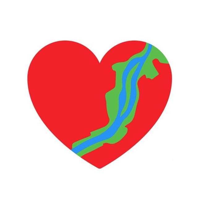 A heart with the Anacostia River running through it