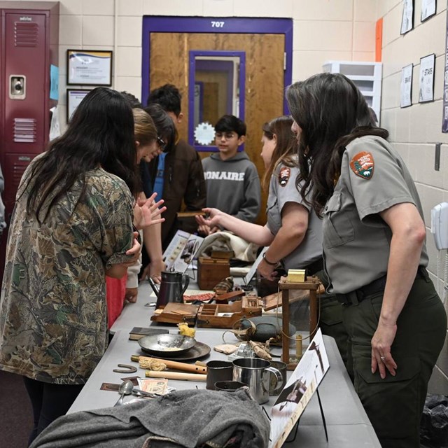 Rangers giving program to middle school students.