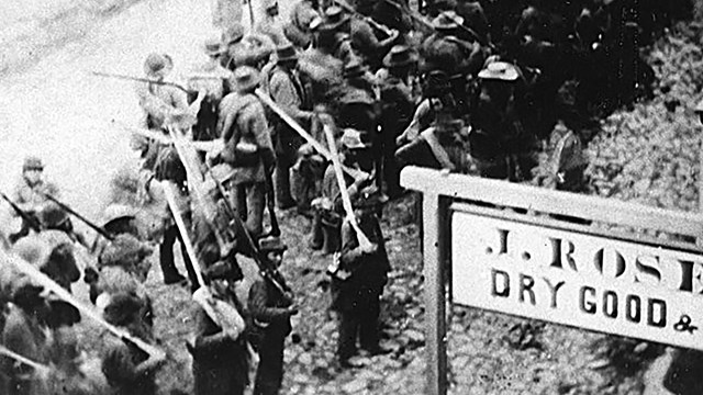 soldiers rest while marching 