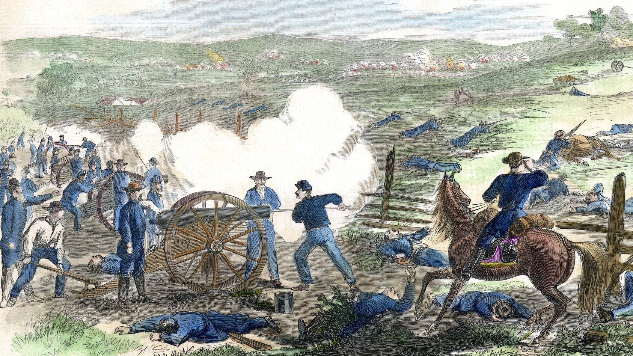 cannon firing with soldiers about the sketch