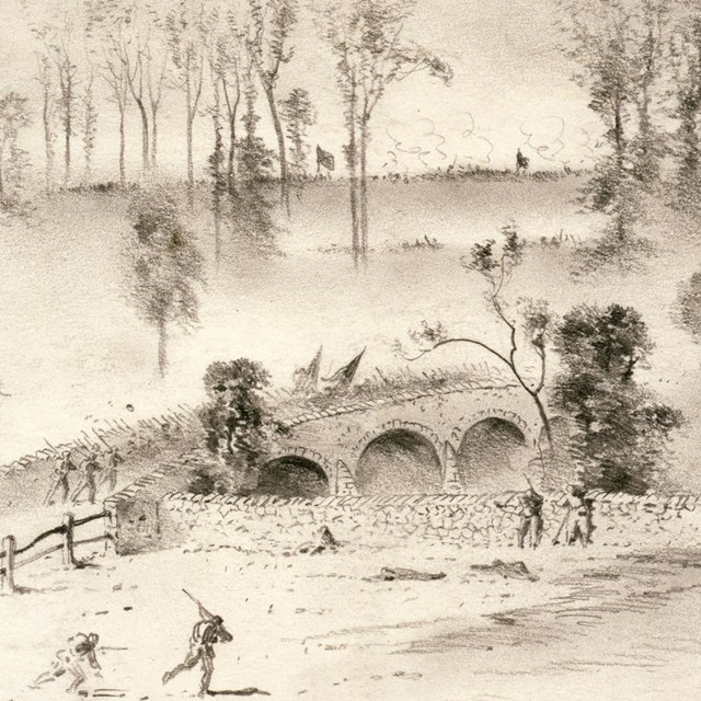 Sketch of the fighting at the Bridge