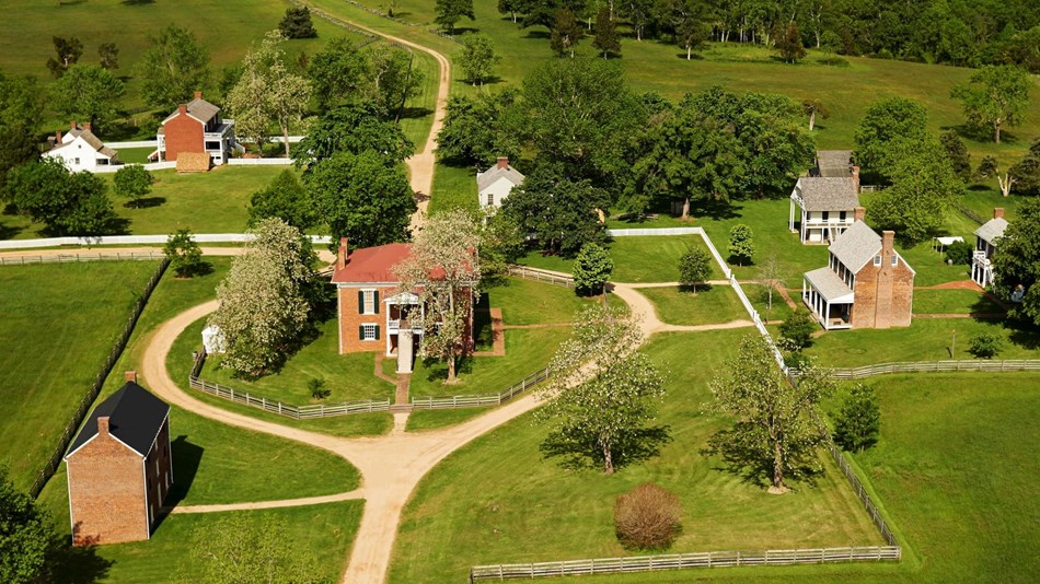 Aerial view of the village, Appomattox Court House