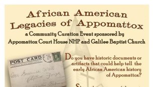 National Park Service Sponsors African American Legacies of Appomattox: A Community Curation Event