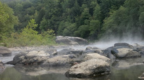 Mist rising off the Big South Fork.