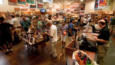 shelves in a bookstore