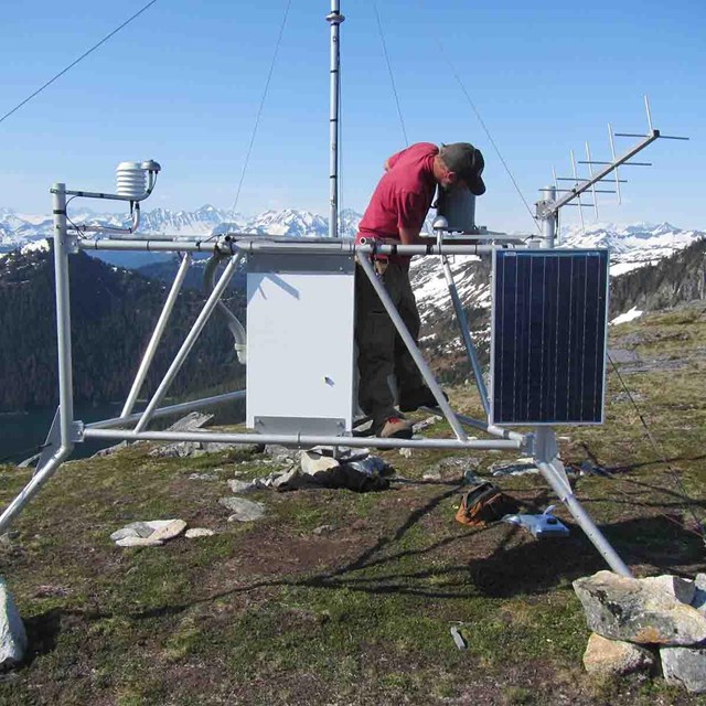 A researcher maintains a weather station.