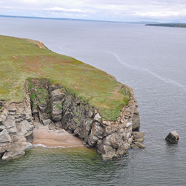 A rocky Arctic coast of Kotzebue Sound.