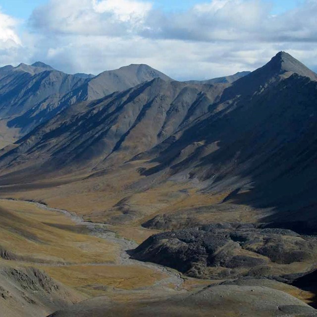 An aerial view of the Brooks Range.