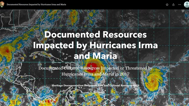 Screen capture of StoryMap for Hurricane Impacted Resources.