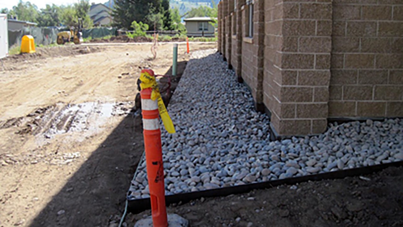 Landscaping outside Building 7 on 7-19-12.