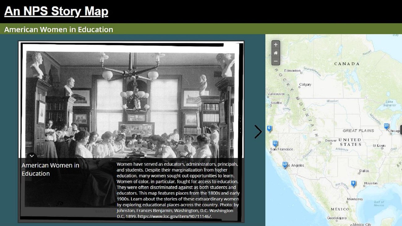Snapshot of existing storymap with text and digital map. 