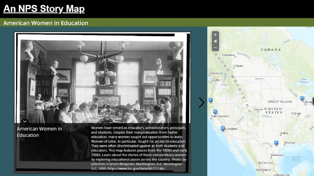Snapshot of existing storymap with text and digital map.