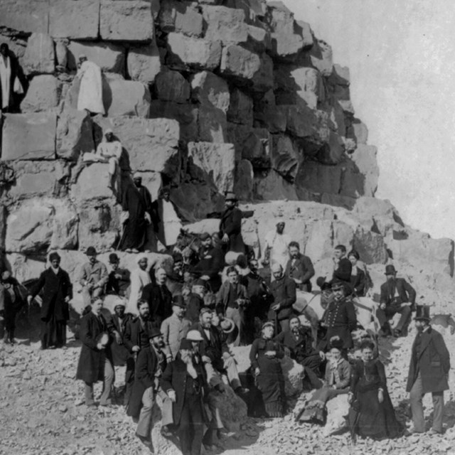 (U.S. Grant in the midst of large group of American tourists, Egypt)