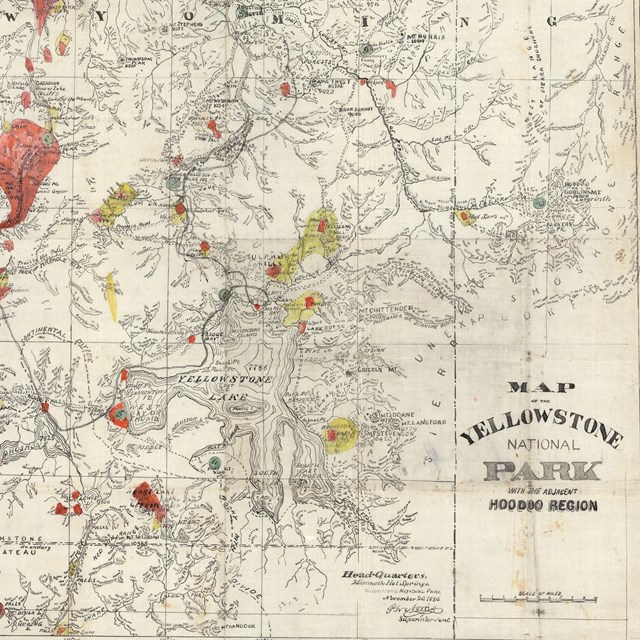 Map of the Yellowstone National Park 