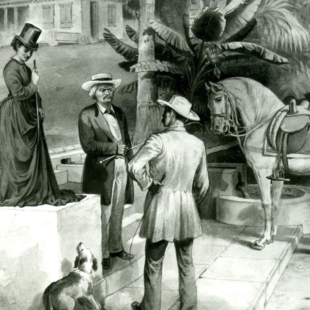 Frederick Douglass with Madam Hyppolite in Haiti
