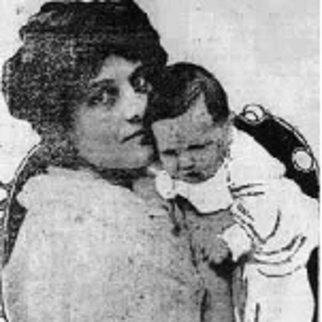 Photograph of Eda Blankart Funston as a young woman holding a baby. NPS photo. 