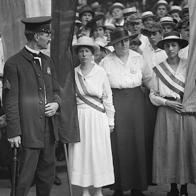 suffragists picketing. 