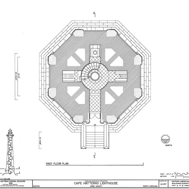 measured drawing of lighthouse floorplan